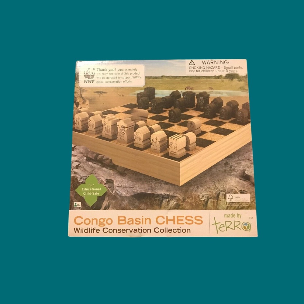 Terra Congo Basin Chess Wildlife Conservation Collection WWF Wood Game WWFB01